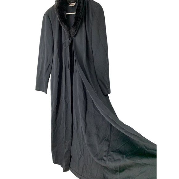 Women Kathie Lee XL VTG 80s evening overcoat black - Picture 1 of 10